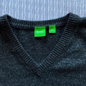 Men’s Hugo Boss Wool Blend V Neck Sweater Sz L